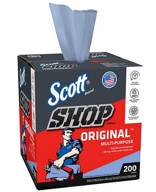 Scott Shop Towels Original, Pop-Up Dispenser Box (200 Sheets/Box)